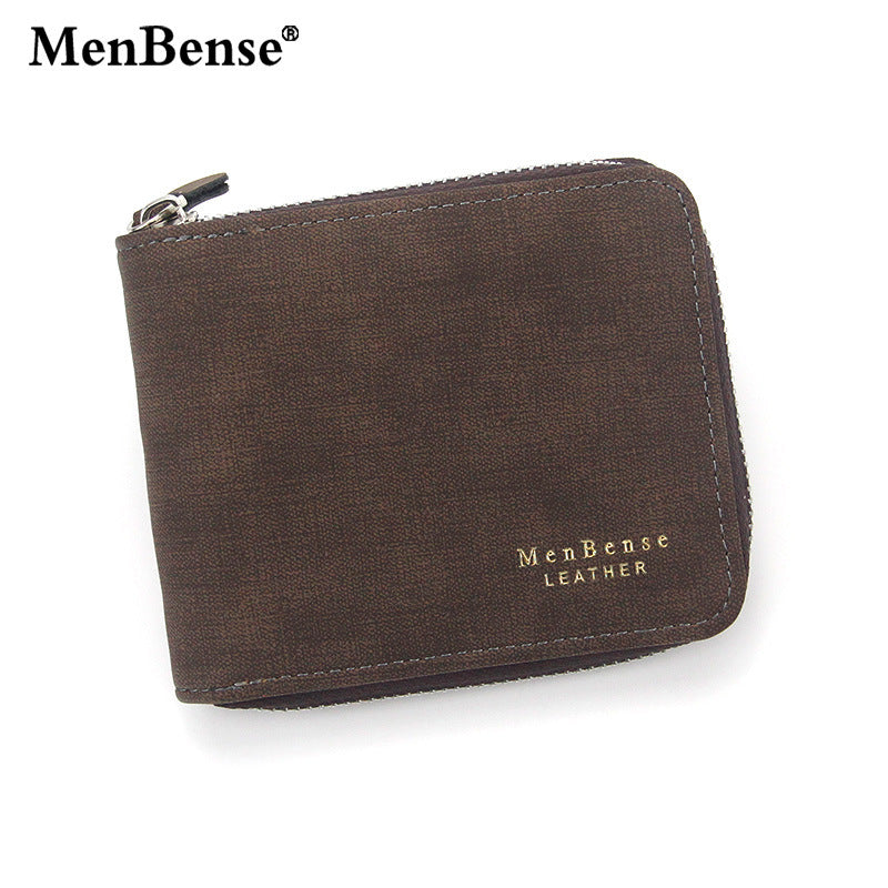Men's Comfortable Fashion Patchwork Zipper Short Men's Wallets