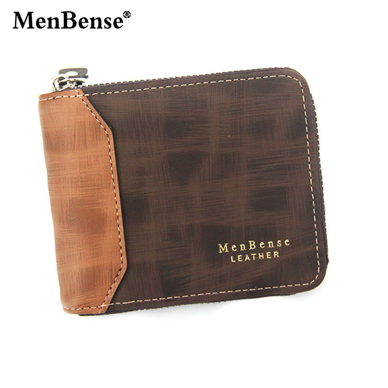 Men's Versatile Short Fashion Business Zipper Men's Wallets