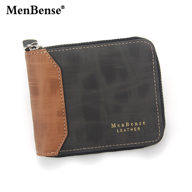 Men's Versatile Short Fashion Business Zipper Men's Wallets