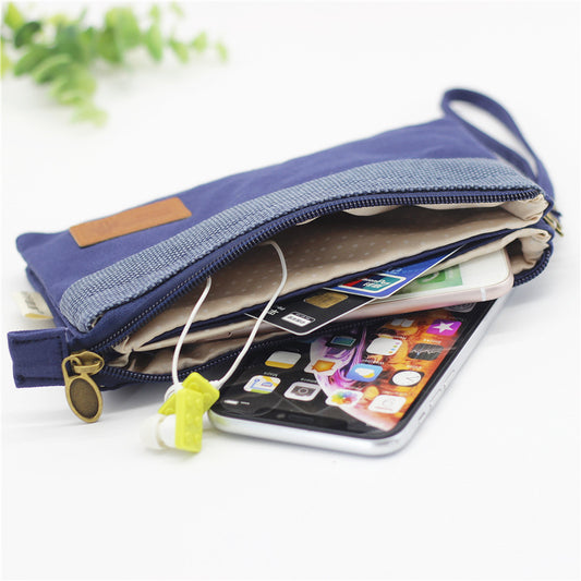 Women's Pure Color Cotton Cosmetics Canvas Handbags