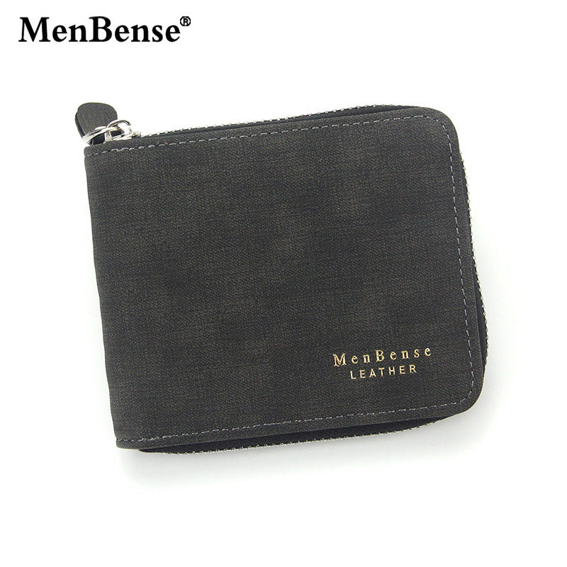 Men's Comfortable Fashion Patchwork Zipper Short Men's Wallets