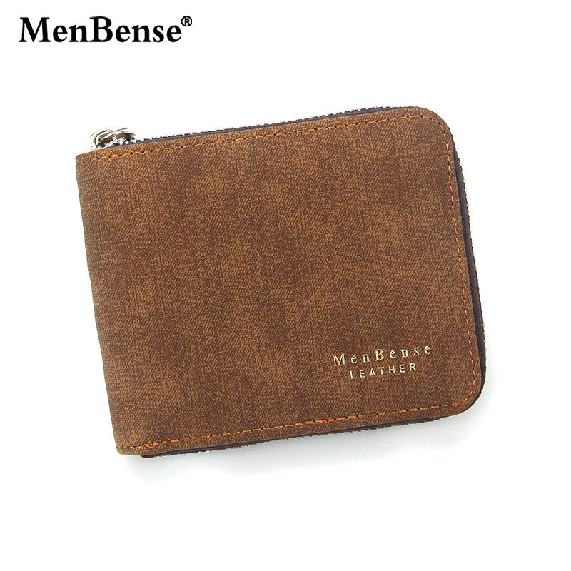 Men's Comfortable Fashion Patchwork Zipper Short Men's Wallets