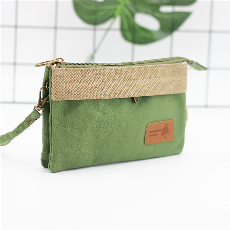 Women's Pure Color Cotton Cosmetics Canvas Handbags