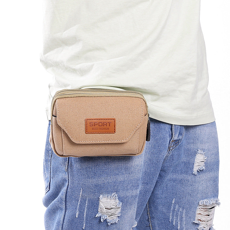 Men's Mobile Canvas Pannier Horizontal Vertical Men's Waist Packs