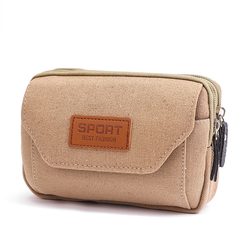 Men's Mobile Canvas Pannier Horizontal Vertical Men's Waist Packs