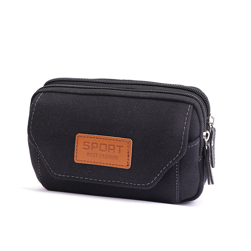 Men's Mobile Canvas Pannier Horizontal Vertical Men's Waist Packs