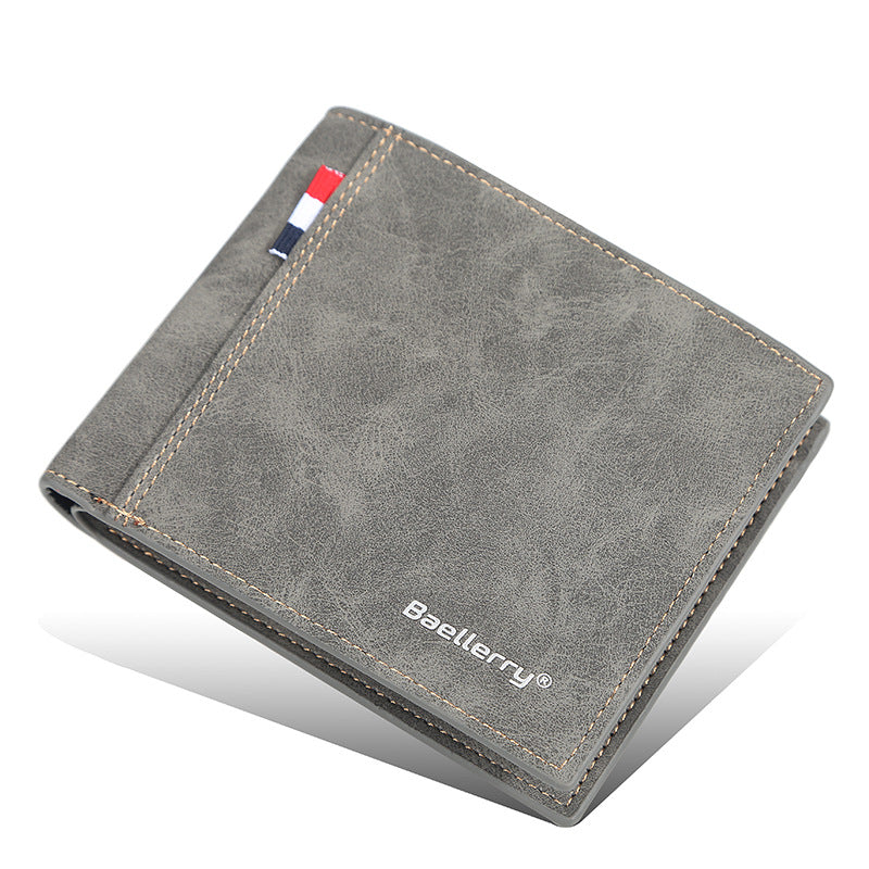 Men's Short Multiple Slots Fashion Green Thin Men's Wallets