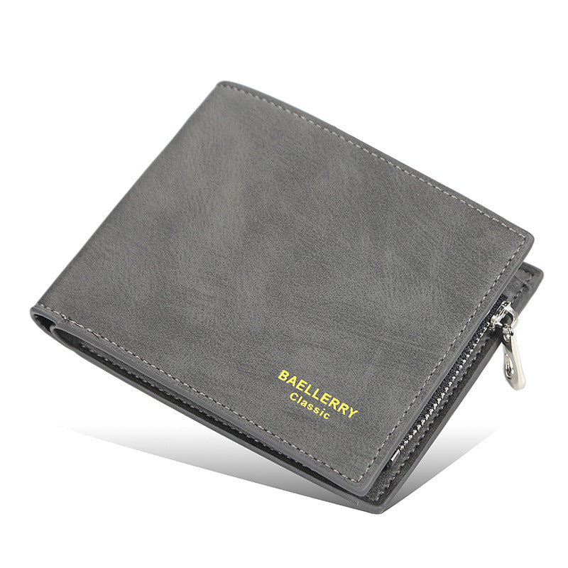 Men's Short Multiple Slots Two-fold Leather Horizontal Men's Wallets