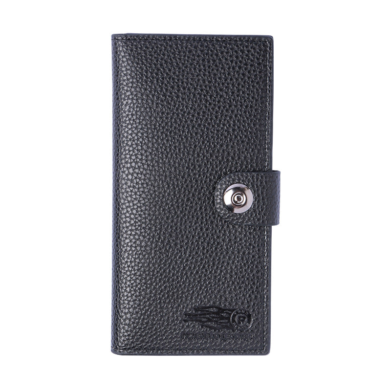 Men's Simple Portable Long Leather Multiple Slots Change Men's Wallet