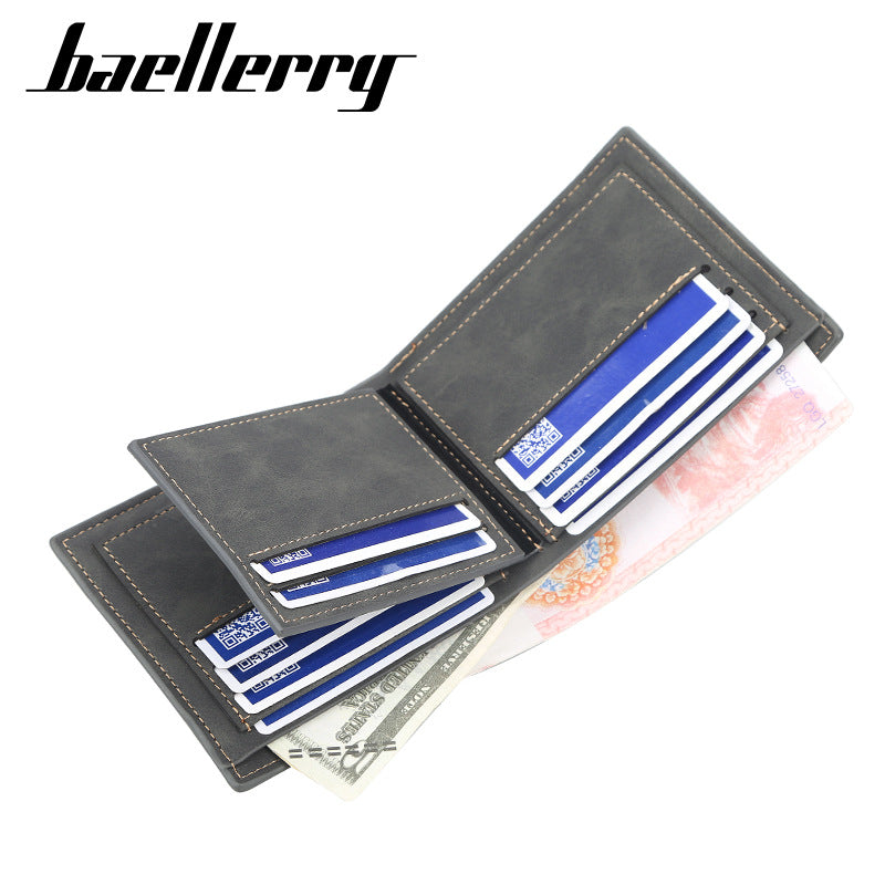 Men's Short Multiple Slots Fashion Green Thin Men's Wallets
