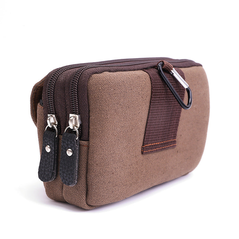 Men's Mobile Canvas Pannier Horizontal Vertical Men's Waist Packs