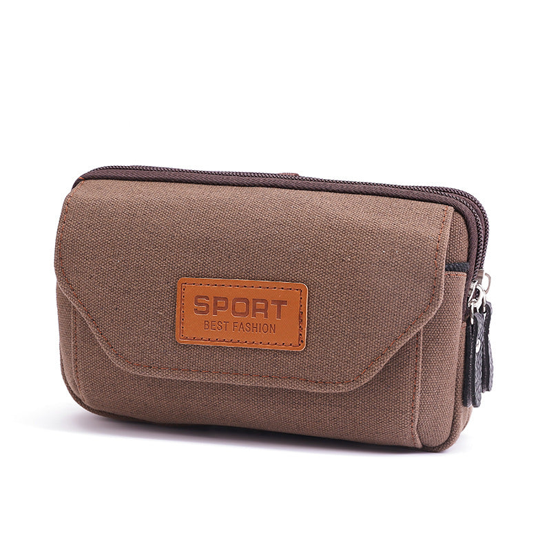 Men's Mobile Canvas Pannier Horizontal Vertical Men's Waist Packs