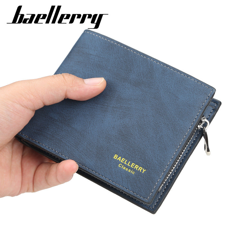 Men's Short Multiple Slots Two-fold Leather Horizontal Men's Wallets