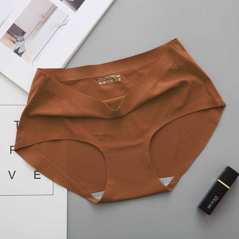 Women's Hole Ice Silk Seamless One-piece Underwear Panties