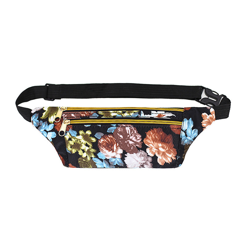 Women's & Men's & Canvas Mobile Flower Cloth Men's Waist Packs