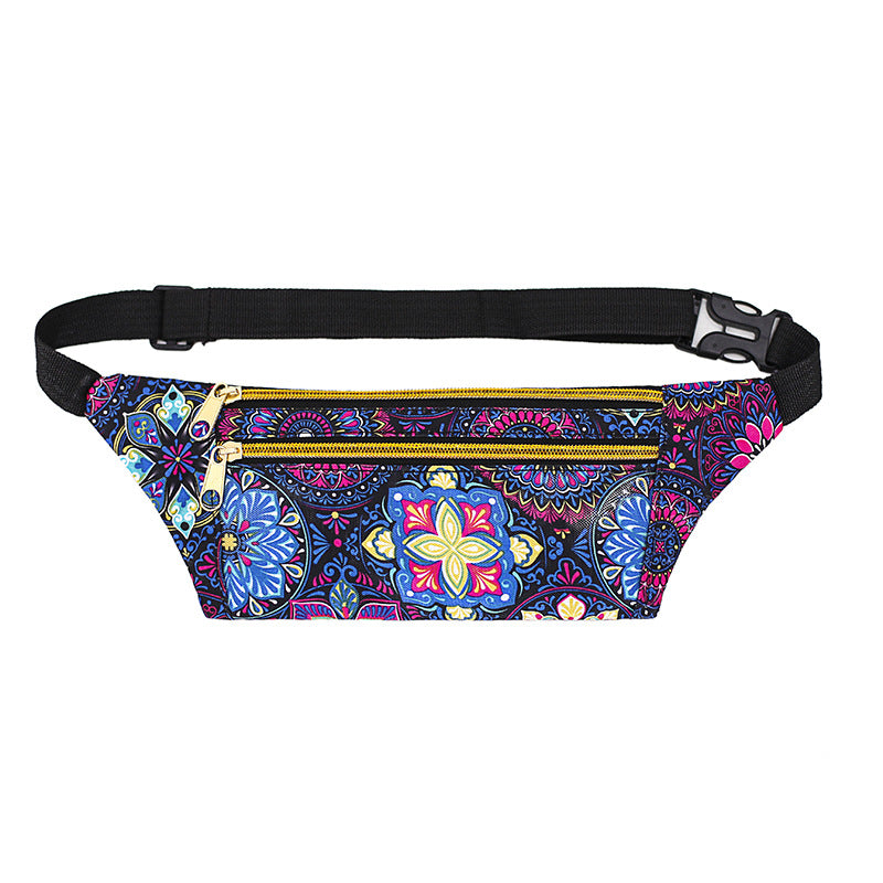 Women's & Men's & Canvas Mobile Flower Cloth Men's Waist Packs