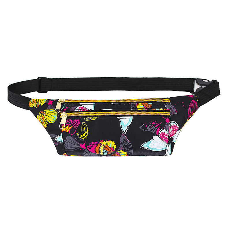 Women's & Men's & Canvas Mobile Flower Cloth Men's Waist Packs