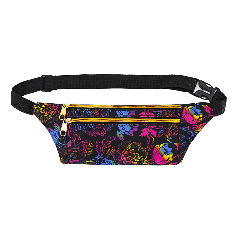 Women's & Men's & Canvas Mobile Flower Cloth Men's Waist Packs