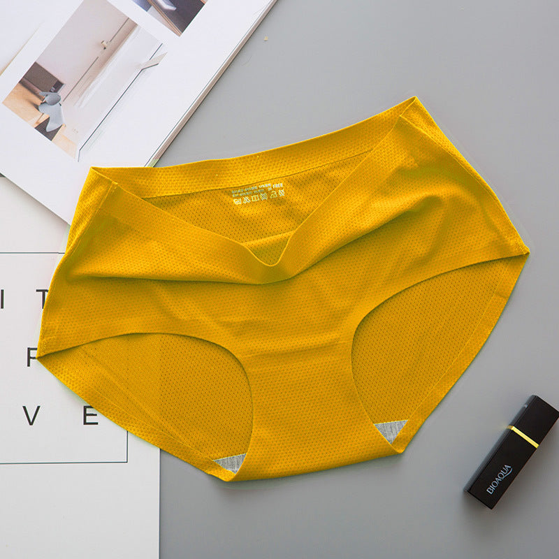 Women's Hole Ice Silk Seamless One-piece Underwear Panties