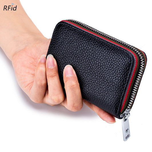 Women's & Men's Practical Organ First Layer Cowhide Zipper Card Holder