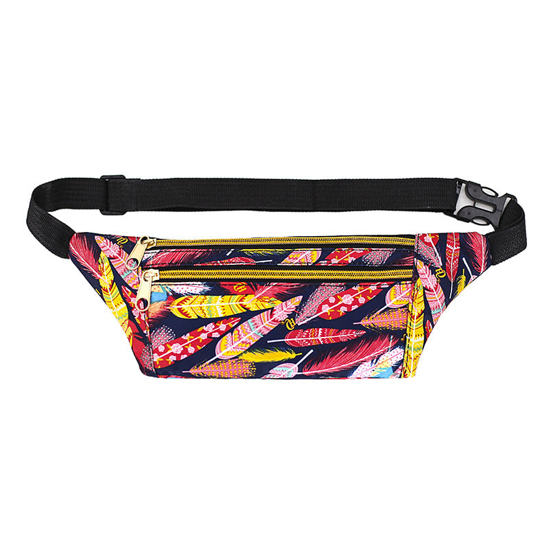Women's & Men's & Canvas Mobile Flower Cloth Men's Waist Packs