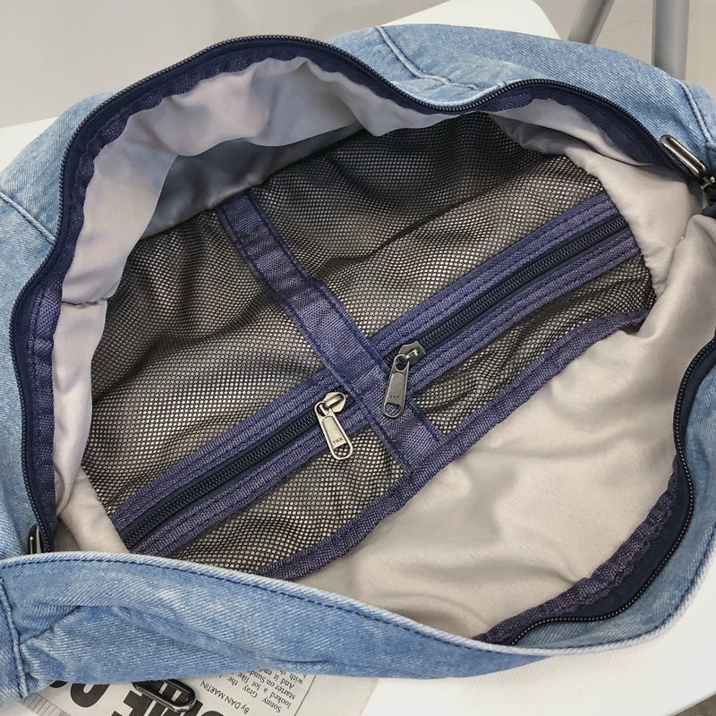 Women's Denim Large Capacity Literary Style Single Street Women's Messenger Bag