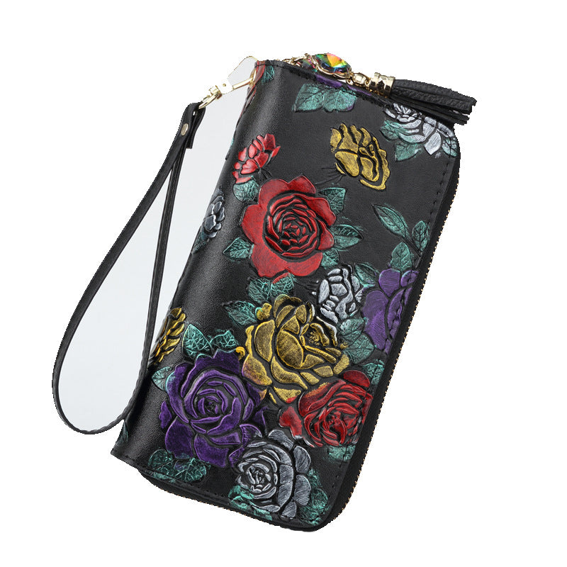 Women's Long Zipper Elegant Fashion Leather Large Capacity Ladies Wallet