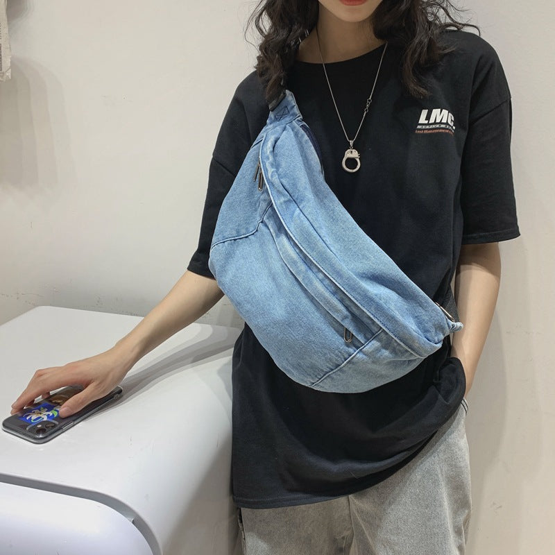 Women's Denim Large Capacity Literary Style Single Street Women's Messenger Bag