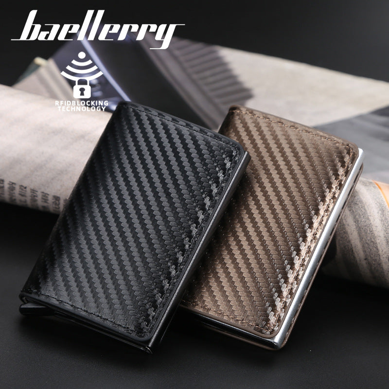 Women's & Men's & Plaid Metal Aluminum Box Automatic Card Holder