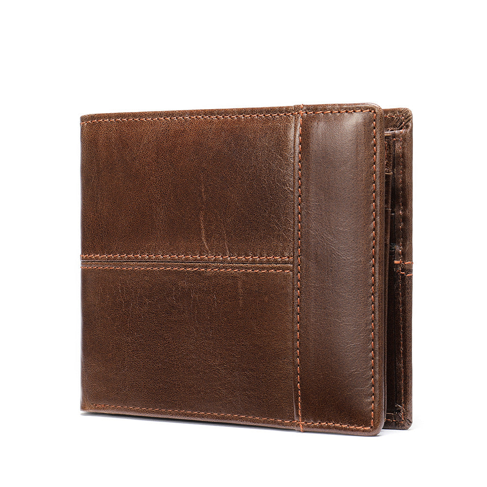 Men's Short Genuine Leather First Layer Cowhide Men's Wallets
