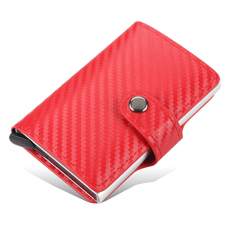 Men's Automatic Pop-up Aluminum Alloy Plaid Card Holder