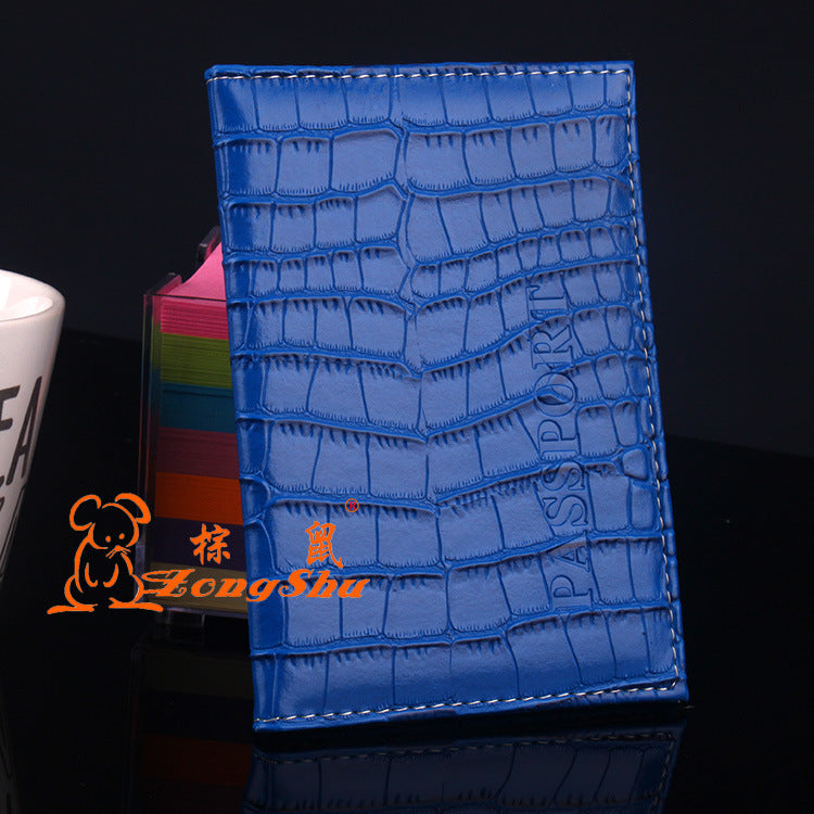 Leather Passport Jacket Crocodile Pattern Surface Card Holder