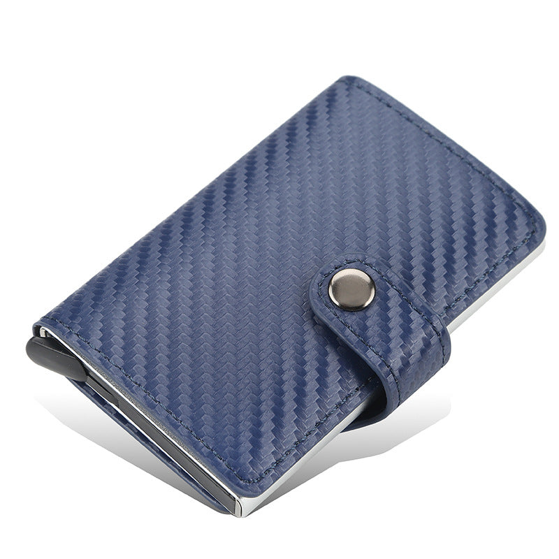 Men's Automatic Pop-up Aluminum Alloy Plaid Card Holder
