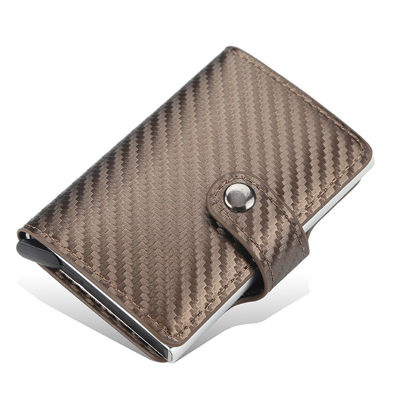 Men's Automatic Pop-up Aluminum Alloy Plaid Card Holder
