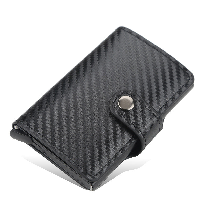 Men's Automatic Pop-up Aluminum Alloy Plaid Card Holder