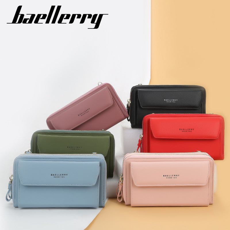 Women's Double Zipper Mobile Korean Style Horizontal Shoulder Bags