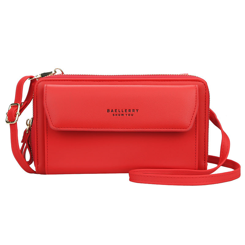 Women's Korean Fashion Versatile Zipper Mobile Bags