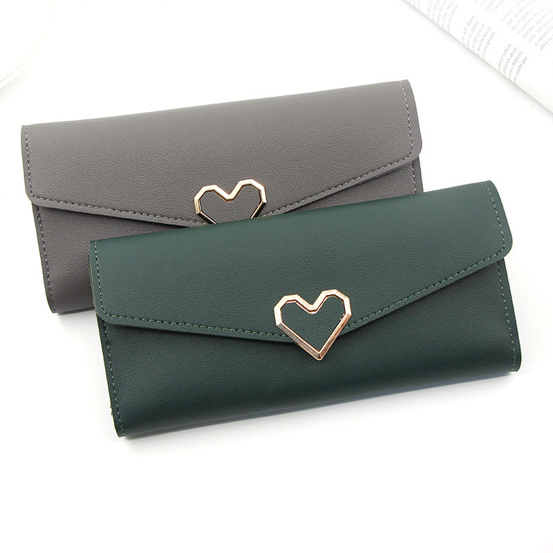 Women's Plain Heart-shaped Long Multiple Slots Mobile Buckle
