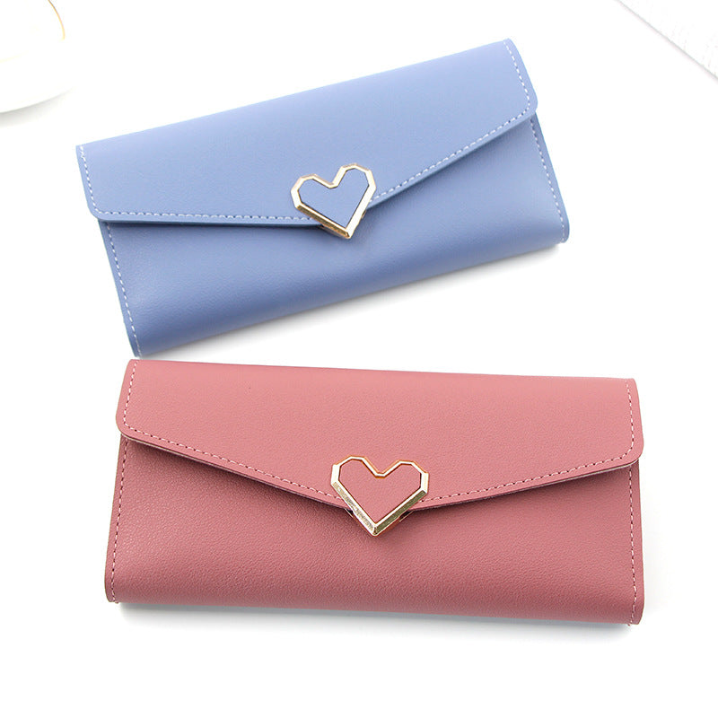 Women's Plain Heart-shaped Long Multiple Slots Mobile Buckle