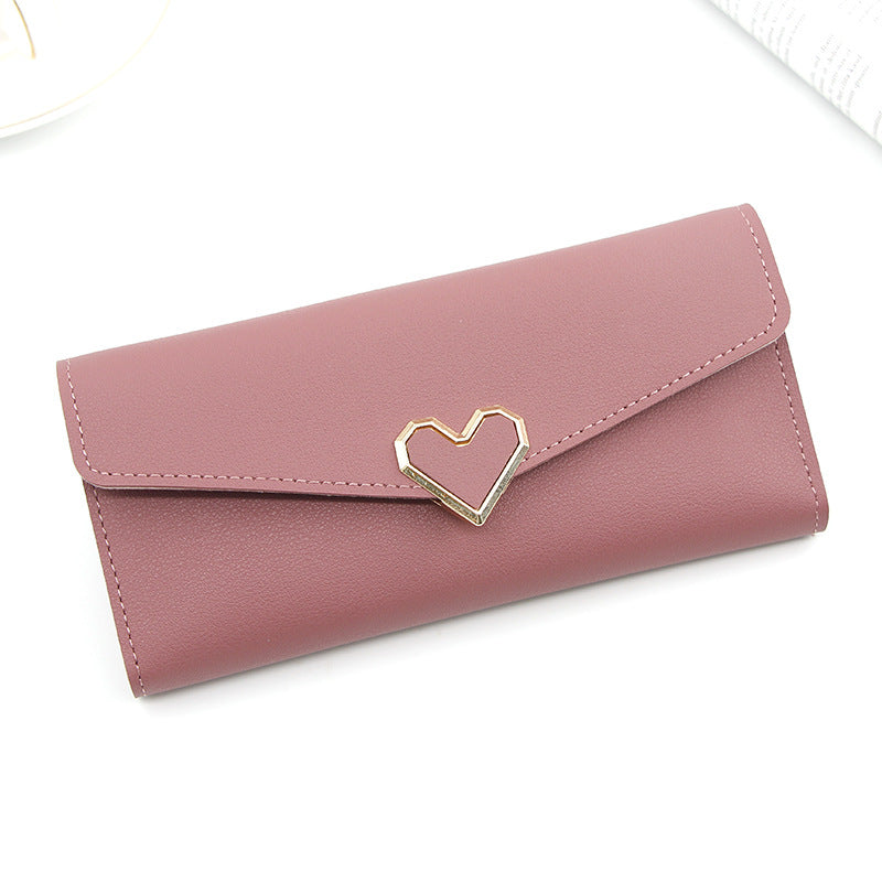 Women's Plain Heart-shaped Long Multiple Slots Mobile Buckle