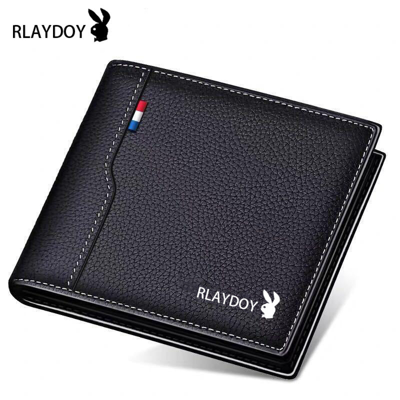 Men's License Litchi Pattern Oil Edge Built-in Men's Wallet