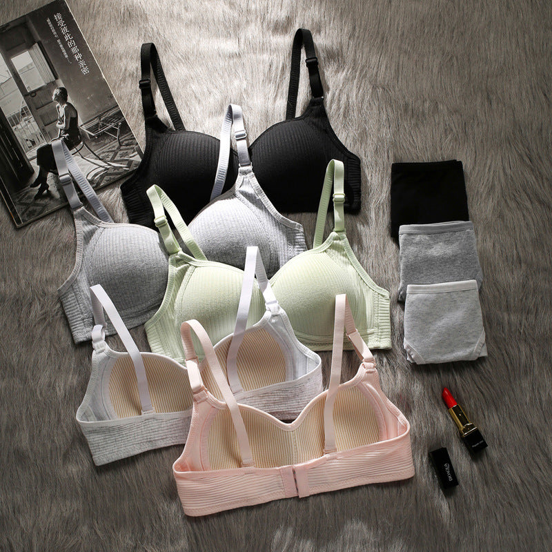 Summer Development Period Solid Color Complete Lingerie Sets