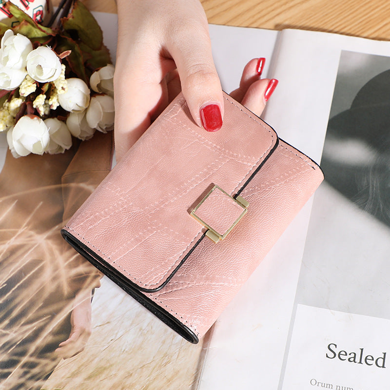 Women's Korean Short Retro Simple Stitching Purses