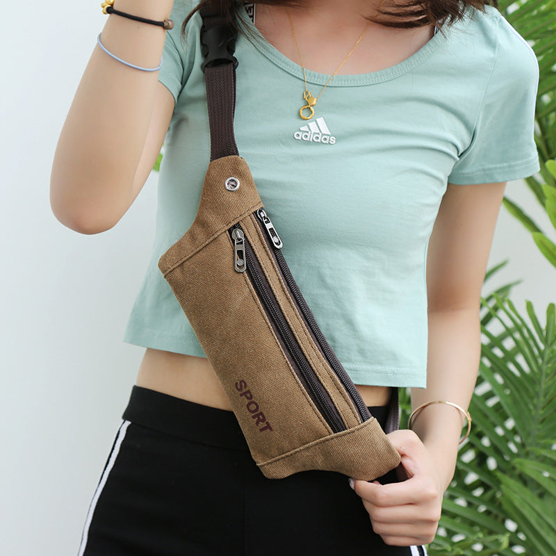 Women's & Men's & Canvas Exercise Running Waterproof Mobile Men's Waist Packs