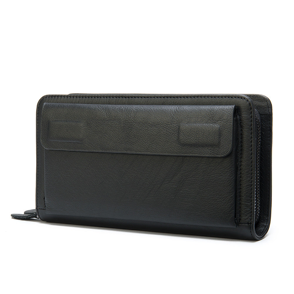 Men's Business Long Top Layer Cowhide Clutch Men's Wallets