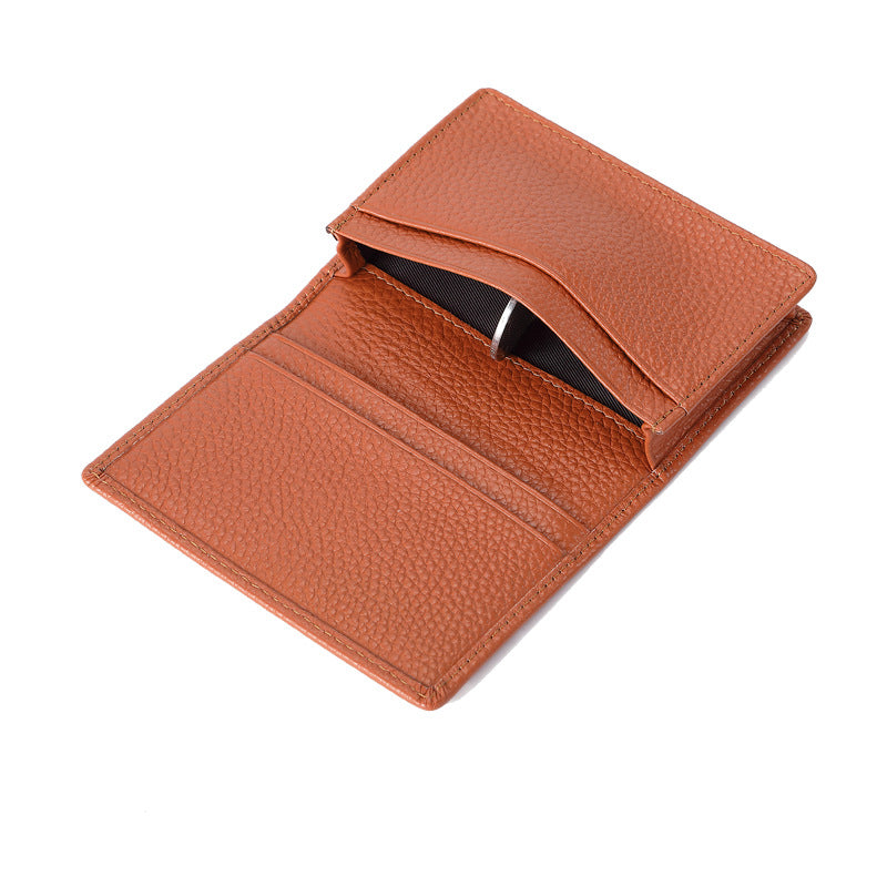 Summer Lychee Pattern Genuine Leather Medium Card Holder