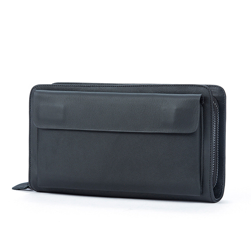 Men's Business Long Top Layer Cowhide Clutch Men's Wallets