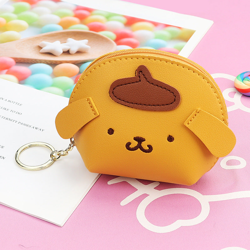 Creative Leather Embroidered Earphone Short Portable Coin Purses