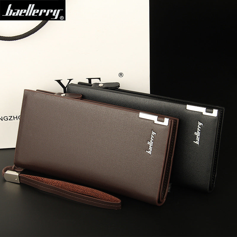 Pretty Men's Long Multifunctional Zipper Clutch Men's Handbags