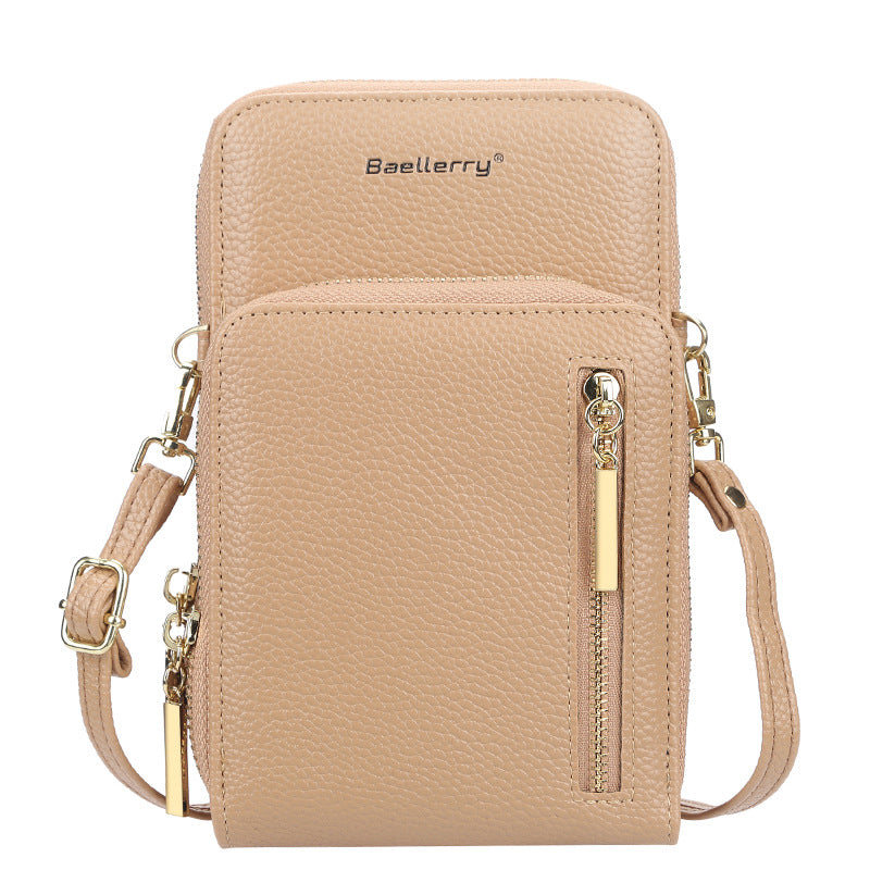 Women's Korean Style Fashion Zip One Vertical Shoulder Bags
